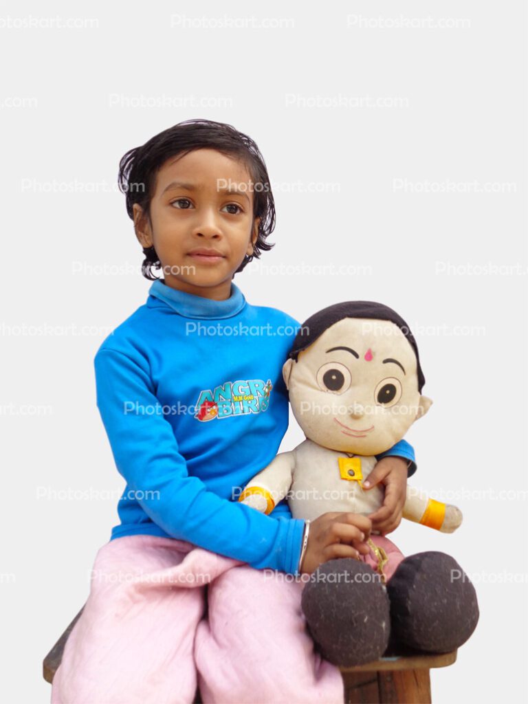 A Cute Girl Play With Doll