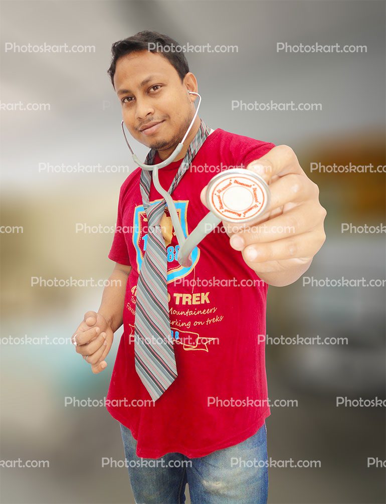 Stethoscope In Young Boy Hand