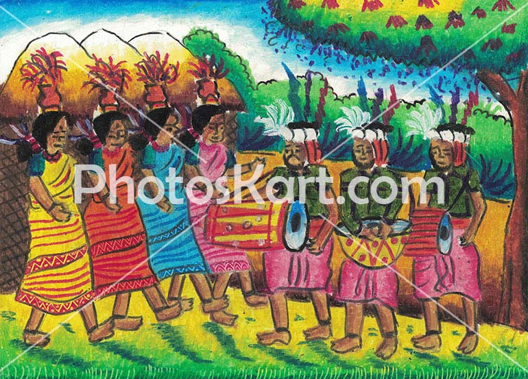 Tribal Art African Ladies Dancing Three Piece MDF : Amazon.in: Home &  Kitchen
