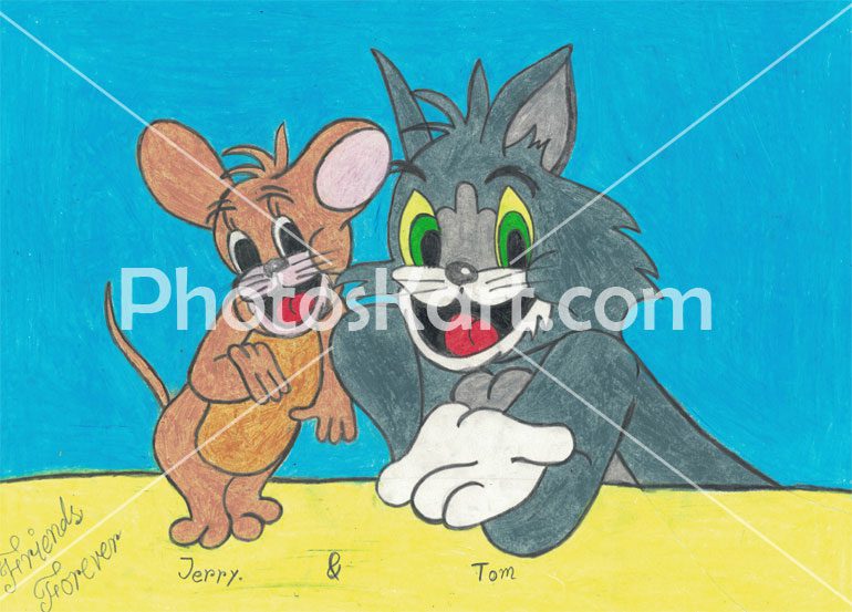 Tom And Jerry Blue Grunge Wall Art: Canvas Prints, Art Prints & Framed  Canvas
