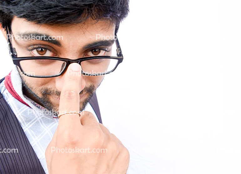 Popular Free Smiling Happy Smart Boy Setting Their Glasses