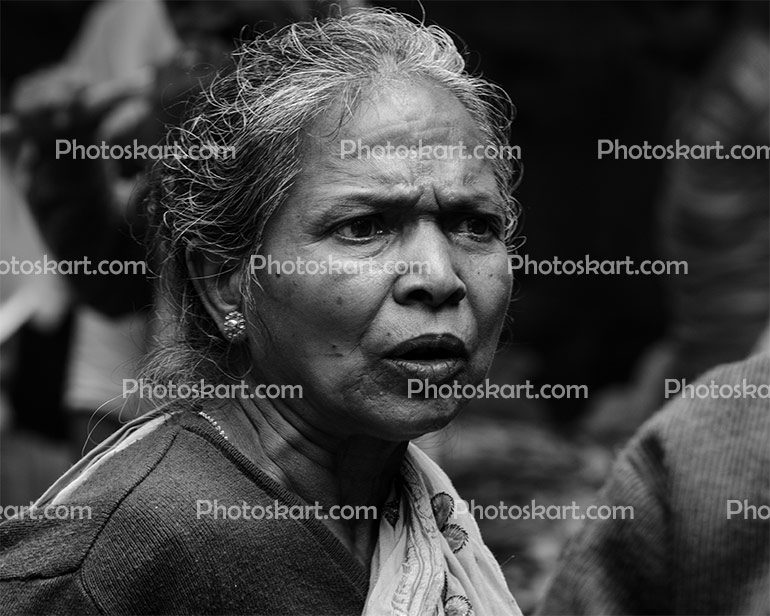Ruler Indian Poor Woman Portrait Stock Photo