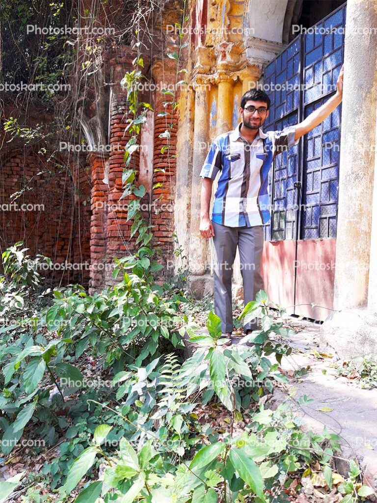 A Standing Boy In Old Jamindar Houses In West Bengal