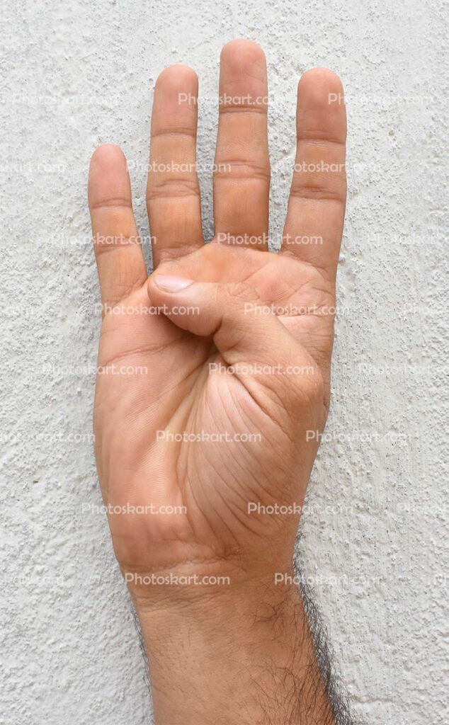 Four Sign Using Man Finger