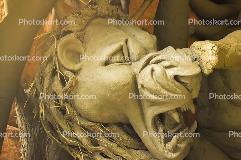 Lion Face Of Clay Stock Images