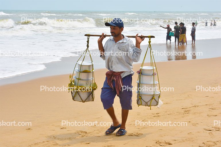 Sweet Selling On The Sea Beach