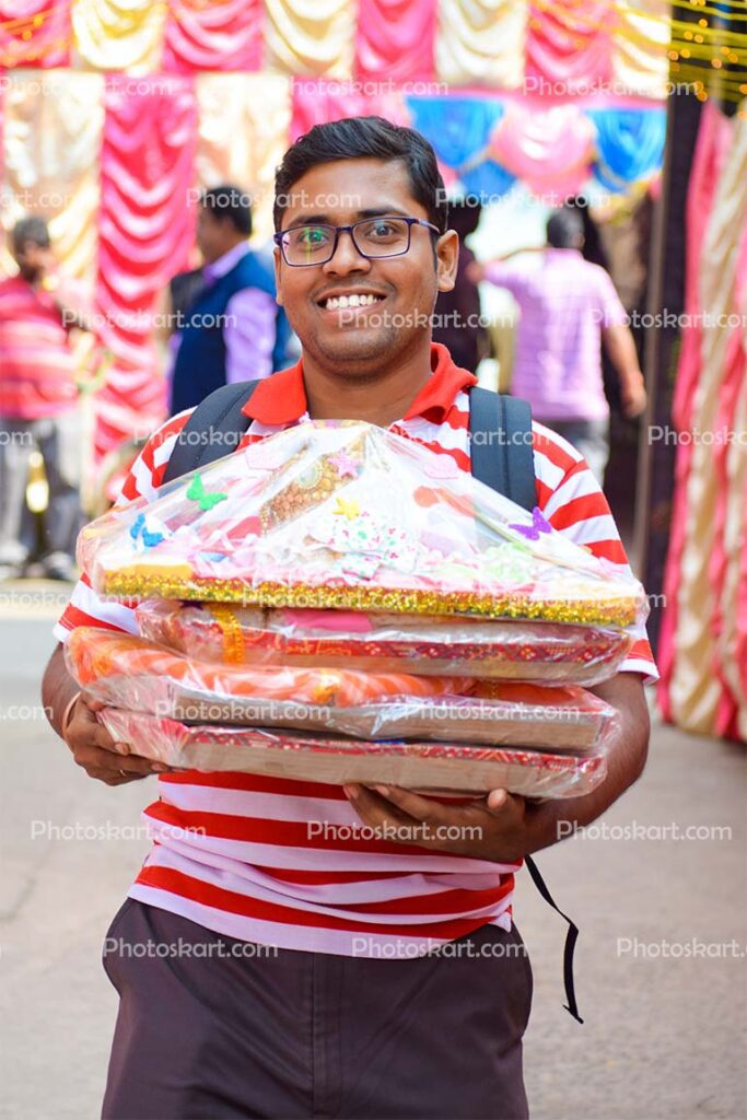 A Boy Carry Bengali Wedding Tatta