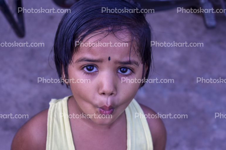 Baby Indian Little Girls With Fun Face