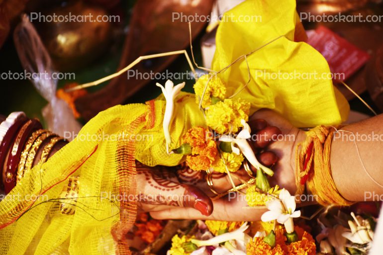 Bride And Groom Hand Ritual Of Bengali Wedding