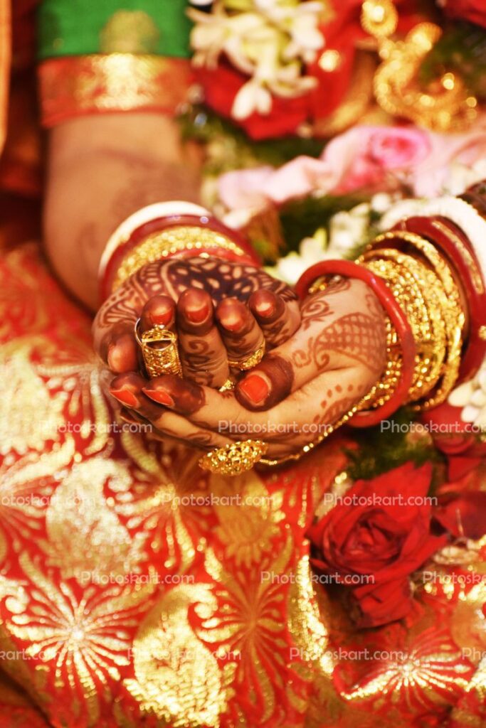 Bride Hand In Wedding Day