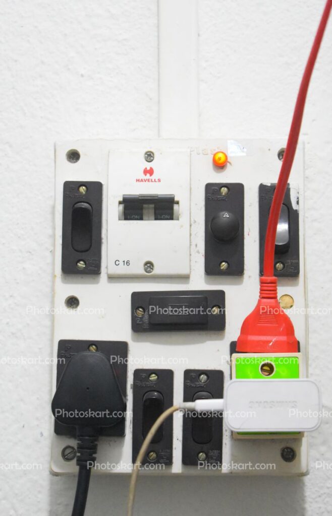 Light Switch Board Stock Image
