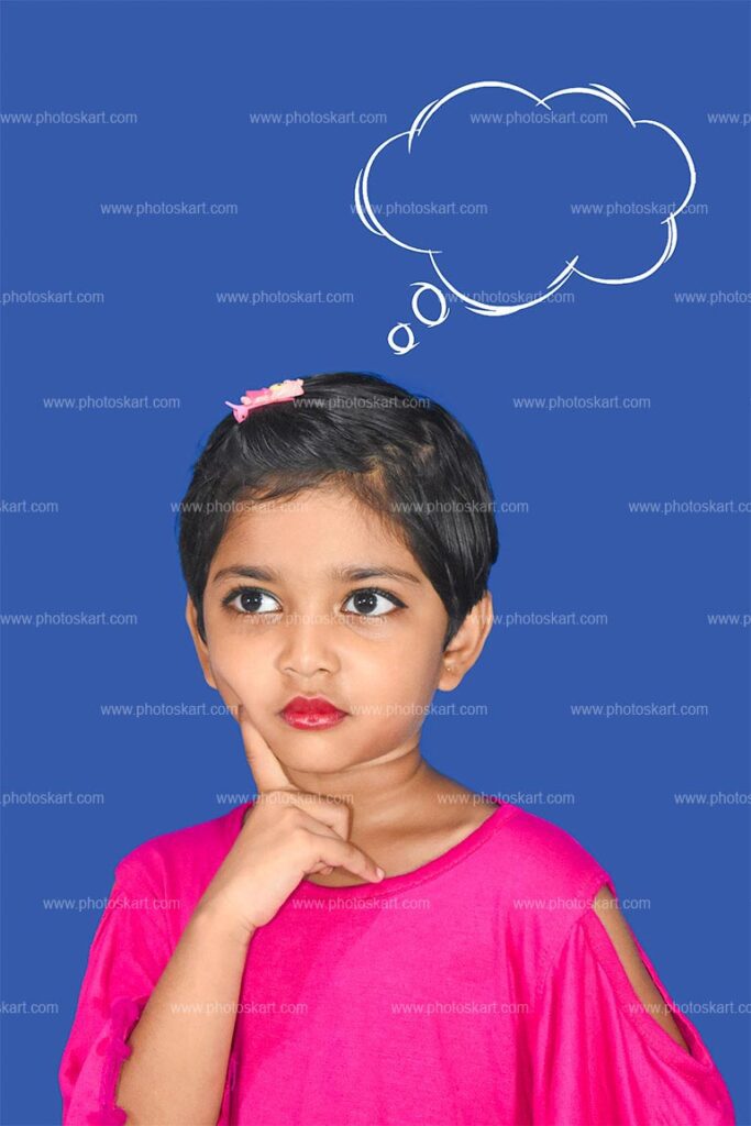 A Little Indian Girl Thinking Pose