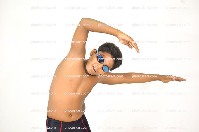 A Indian Boy Swimmer Pose