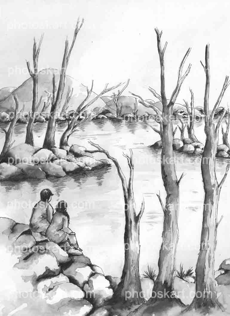 How to draw beautiful pencil drawing / easy scenery drawing / nature  scenery drawing - YouTube