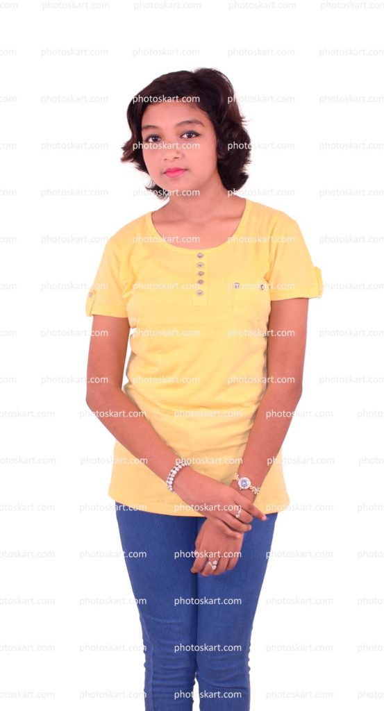A Standing Girl Wearing Yellow Top