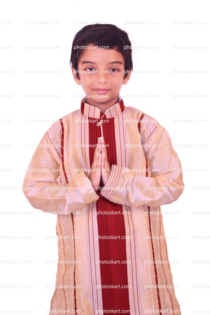 Young Indian Bengali Boy Welcome Pose