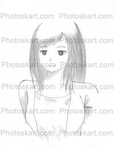 girl pencil sketch drawing