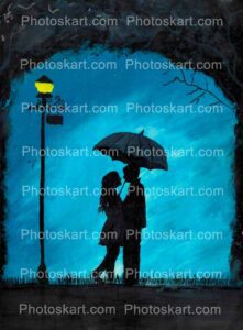 boy and girl under an umbrella