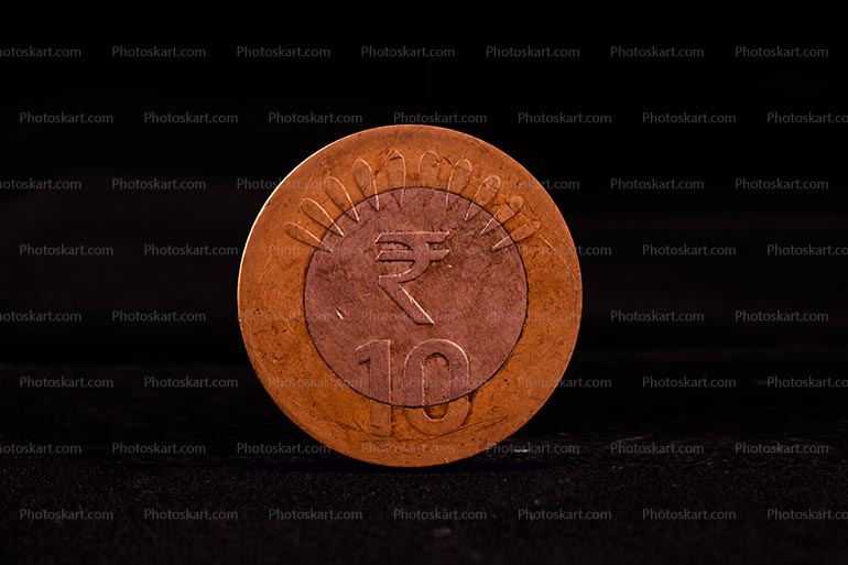 Indian 10 Rupees Coin Stock Image