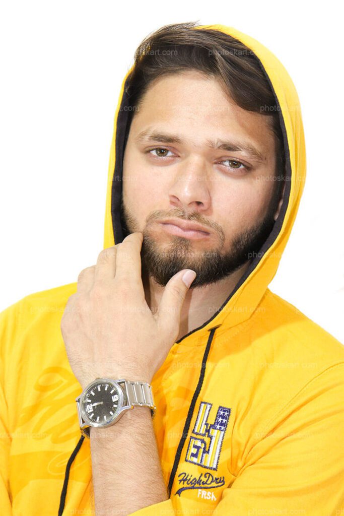 A Indian Man Attitude Look Wear Yellow Jacket
