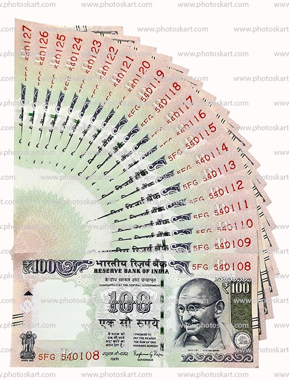100 Rupee Old Indian Notes Stock Image