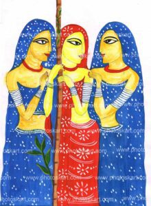 a beautiful drawing of three women