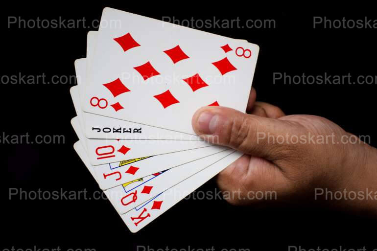 Rearrange Card During Card Game Stock Image