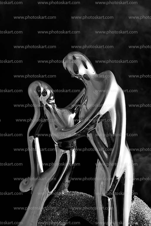 Dancing Couple Metal Doll Free Stock Photo With Black Background