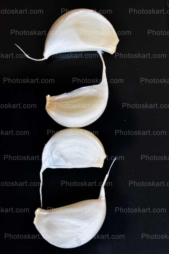 Garlic With Black Background Stock Photo