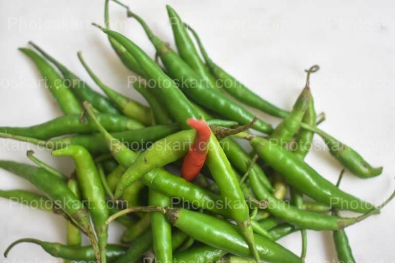 Green Chili Vegetable Stock Photo