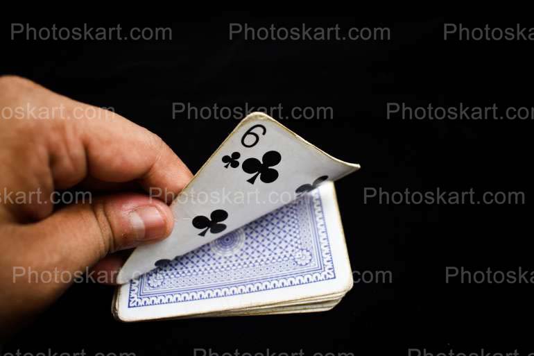 Folding Card Propperly During Card Game Stock Image Photography