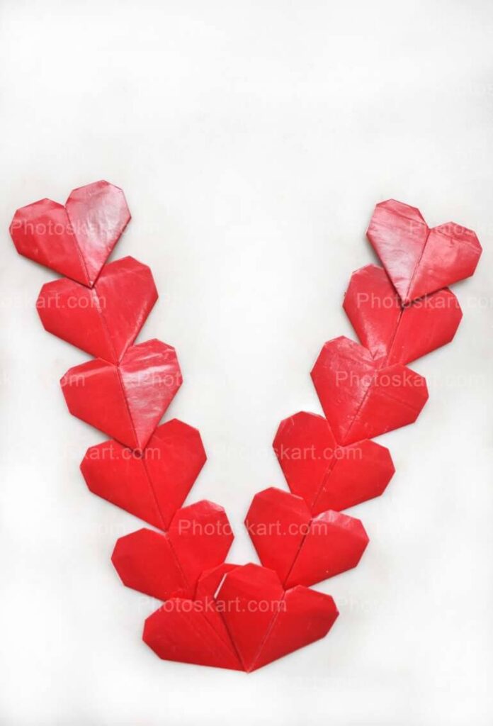 Forming V Shape Using Little Heart Free Stock Image