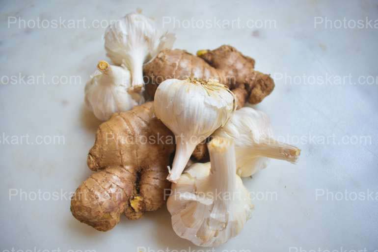 Fresh Garlic Ginger Stock Image Photography
