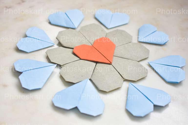 Paper Heart Craft Stock Image