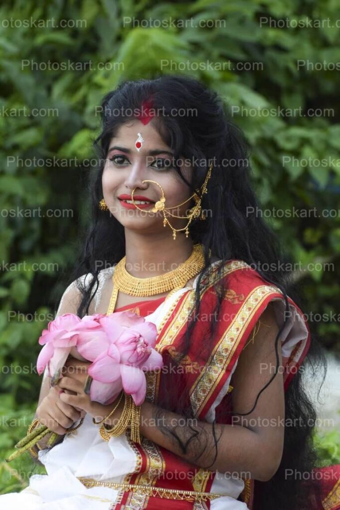 Face Of Durga Agomoni Stock Image Photoshoot