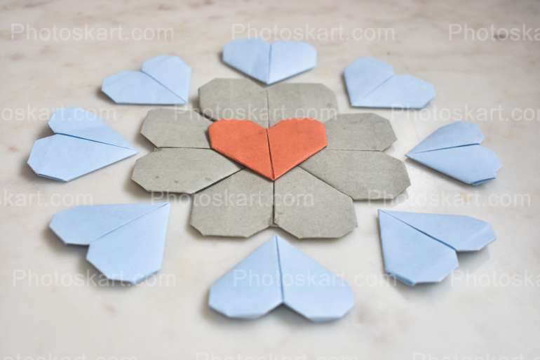 Hearts Of Paper On The Surface Stock Image