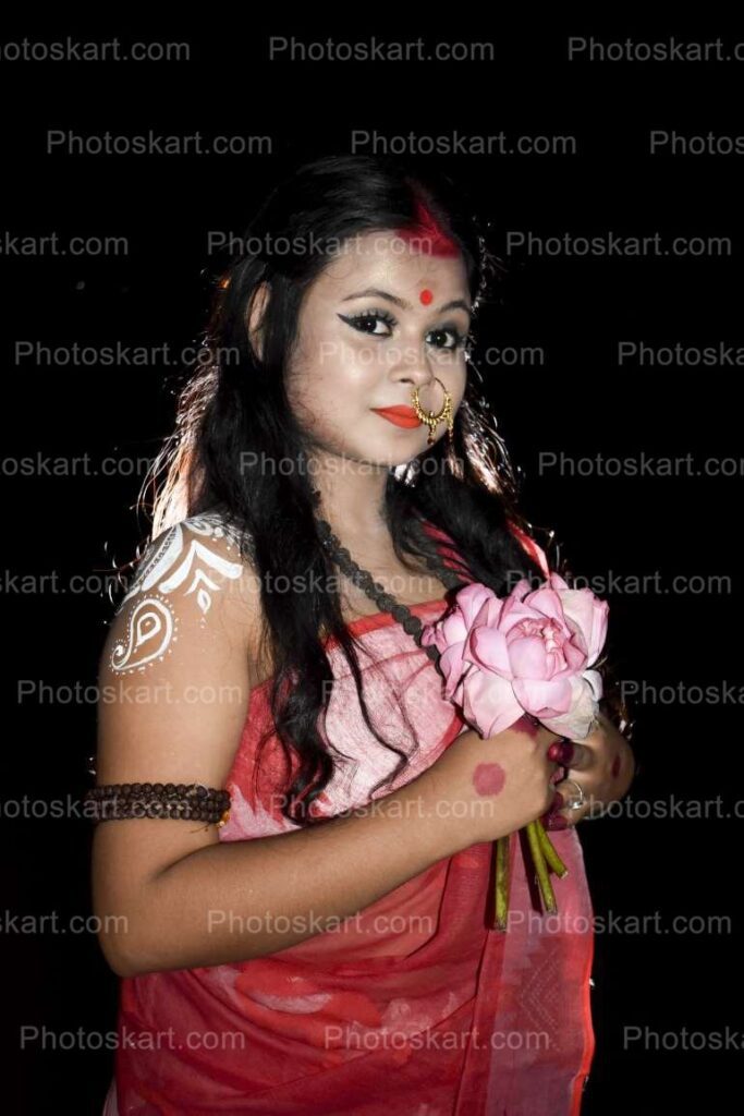 Maa Durga Agomoni Photoshoot Stock Images