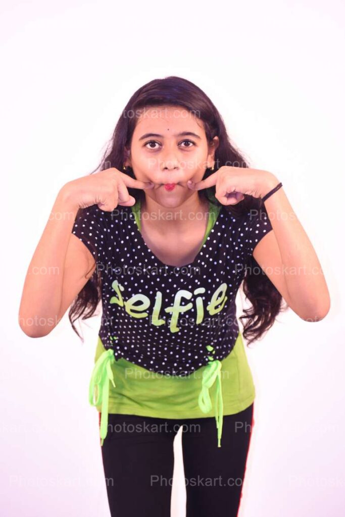 Funny Face Of A Crazy Indian Girl