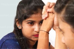 panja fight between two indian girl stock photo