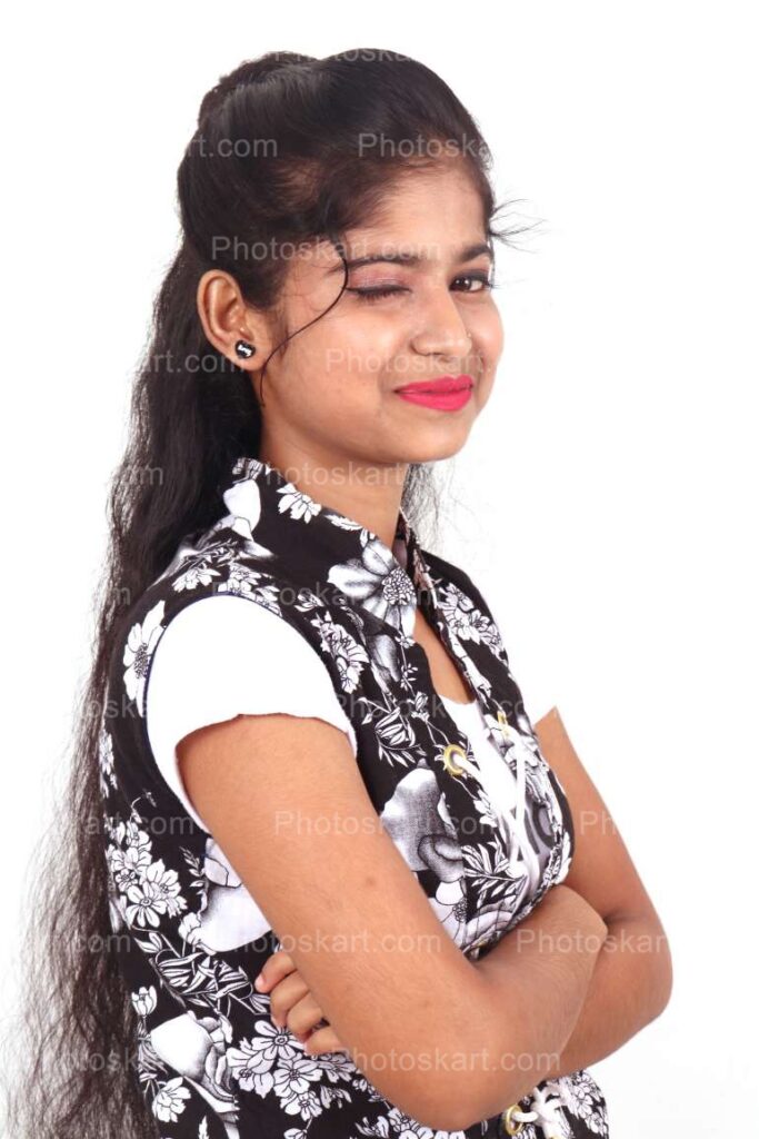 Winking Indian Girl Stock Image Royalty Free