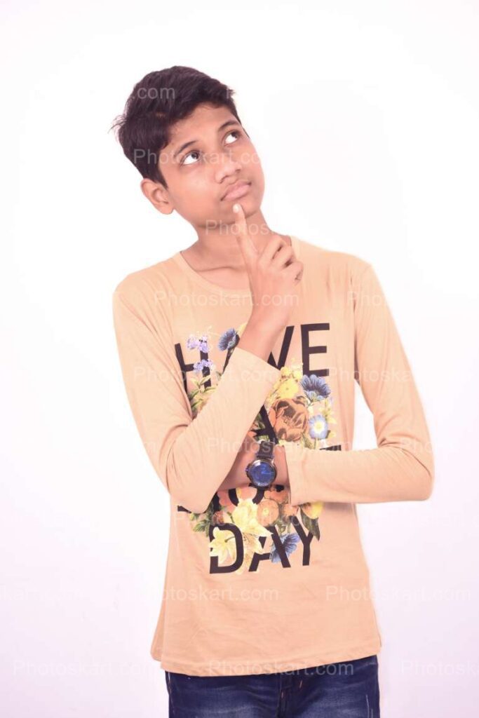 Young Indian Boy Think About Something