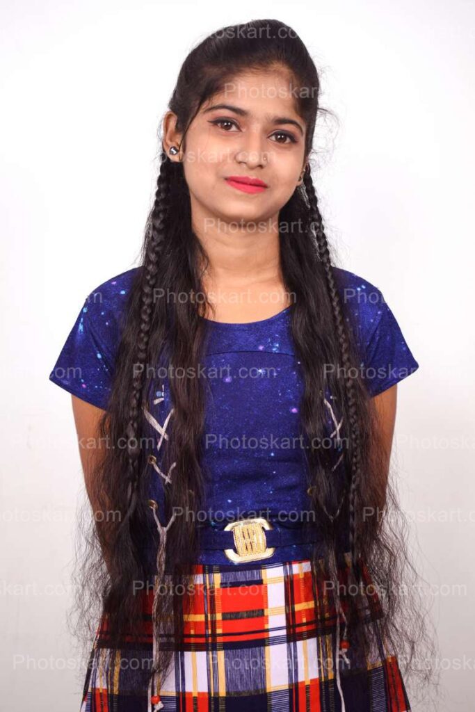 A Beautiful Indian Model In Blue Dress Royalty Free Stock Image