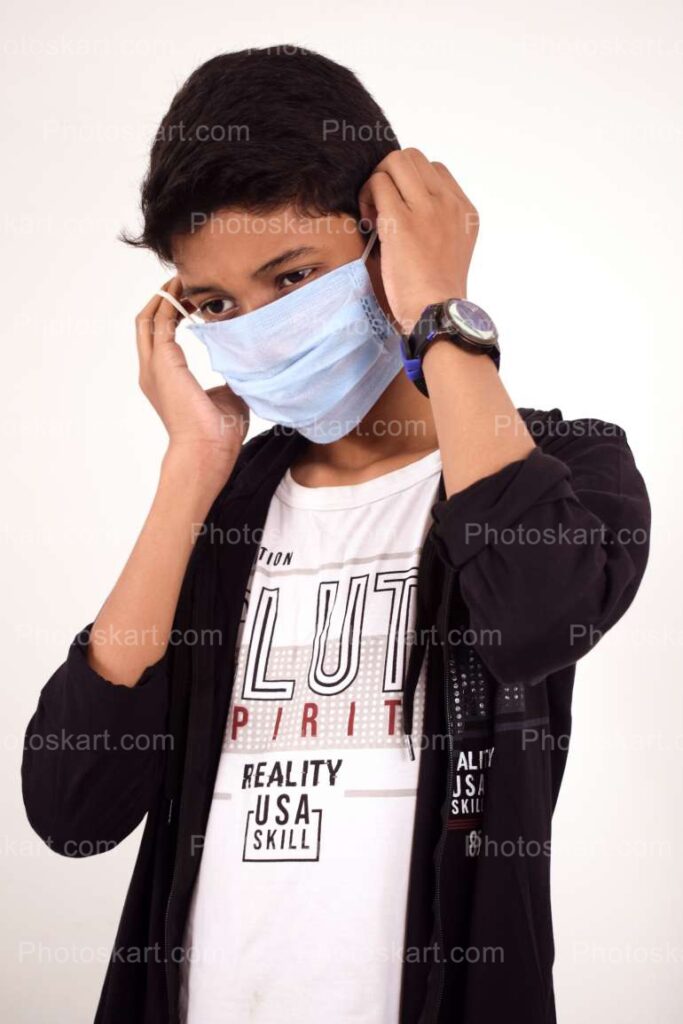 A Bengali Boy Wearing Surgical Musk Royalty Free Stock Image