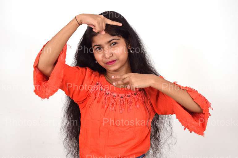 A Young Indian Lady Making Gesture Stock Image