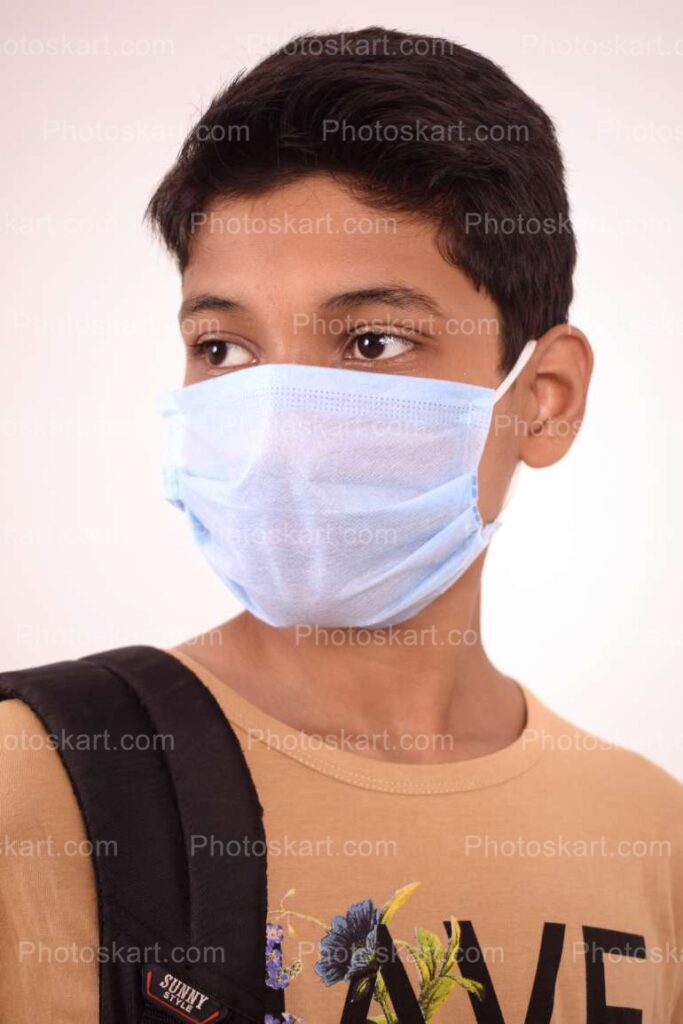 Royalty Free Stock Photo Of A Mask Weared Indian Boy