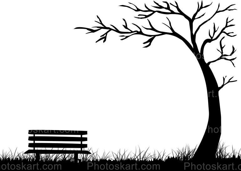 Bench In An Indian Park Vector Illustration Royalty Free Stock Image
