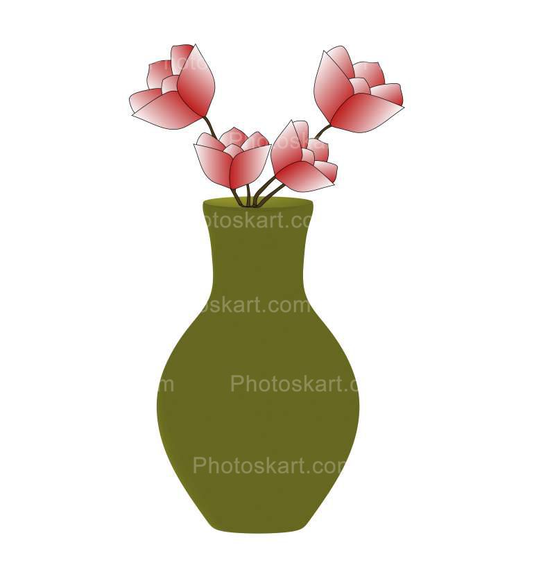 Indian Flower Vase Vector Illustration Royalty Free Stock Image