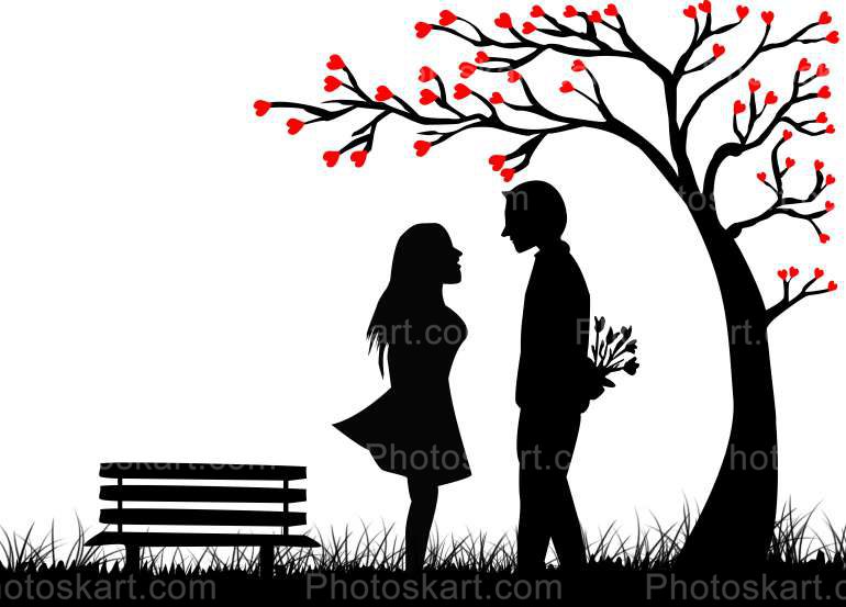 Indian Couple In A Park Vector Illustration Royalty Free Stock Image