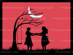 royalty free vector illustration of two indian sisters