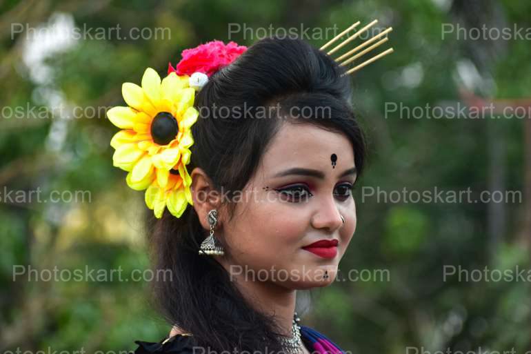 Beautiful Indian Santhali Woman Portrait Royalty Stock Image